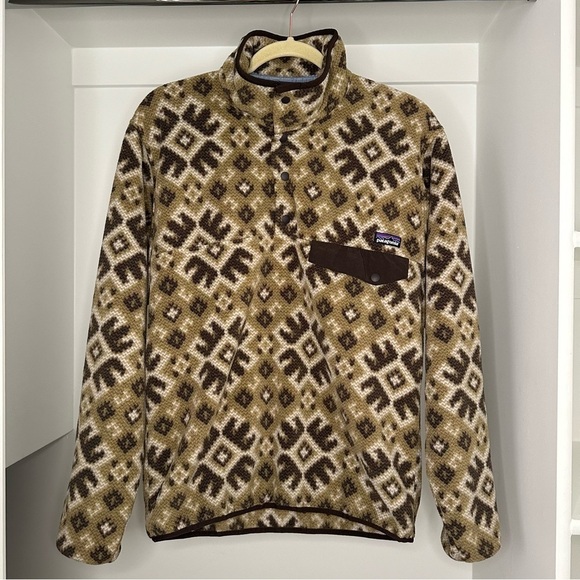 Patagonia Other - PATAGONIA Mens Printed Synchilla Snap-T Aurora Retro Khaki SZ S